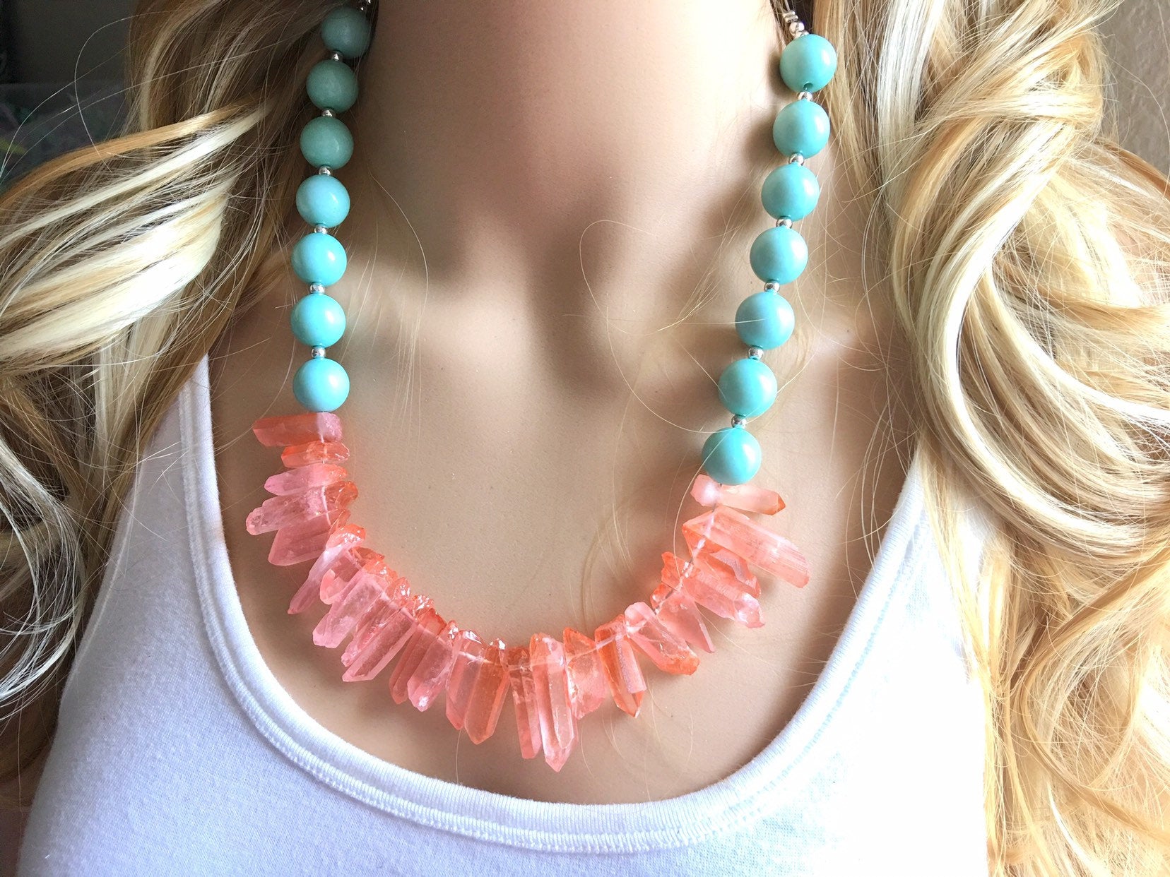 Coral deals colored necklace