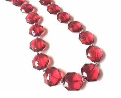 Dark red Maroon Single Strand statement necklace, dark red big beaded chunky jewelry, fall statement necklace, South Carolina florida