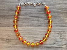 Load image into Gallery viewer, Firey Marigold Chunky Statement Necklace, Big beaded jewelry, red orange Statement Necklace, Bib necklace, yellow bridesmaid wedding