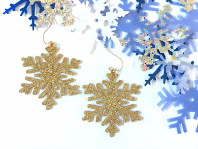 Gold Snowflake Stocking Stuffer Christmas earrings, Holiday Jewelry, Christmas Jewelry Jewelry, Christmas Gift Christmas Present