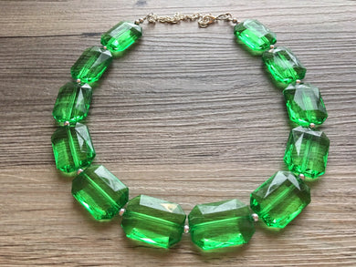Lime Green Single Strand Big Beaded Statement Necklace, green Jewelry, green beaded necklace, green beaded necklace, bridesmaid necklace