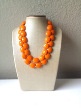 Load image into Gallery viewer, Orange Statement Necklace, Chunky Beaded Necklace, Orange Jewelry, Fall Jewelry, Fall Necklace, Halloween Necklace, orange beaded necklace