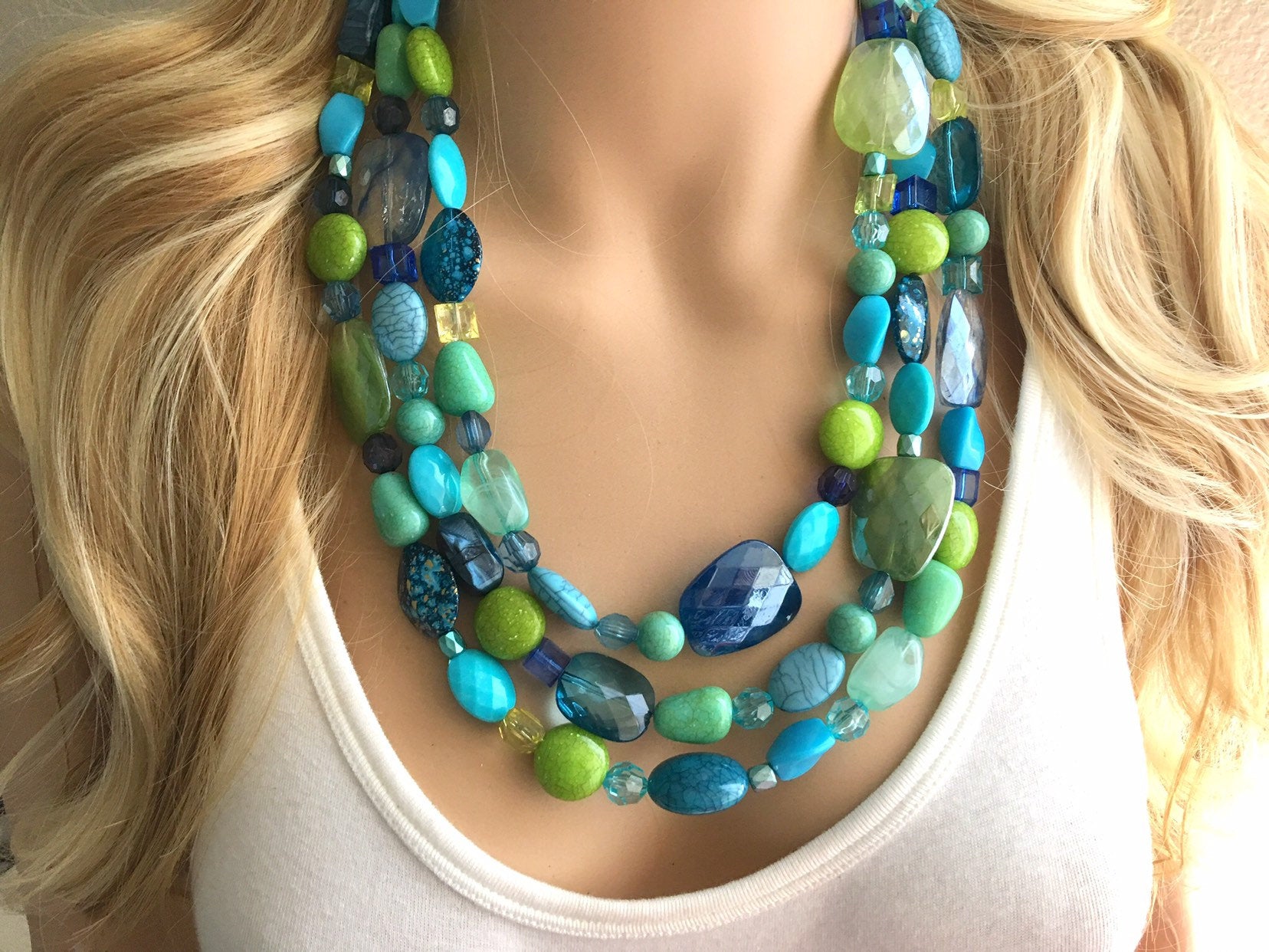Turquoise Medley Multi-Gemstone Necklace - Etania Gems & Jewelry