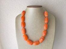 Load image into Gallery viewer, Orange Clementine Single Strand Big Beaded Statement Necklace, orange Jewelry, orange beaded necklace, orange bridesmaid necklace jewelry