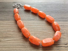 Load image into Gallery viewer, Orange Clementine Single Strand Big Beaded Statement Necklace, orange Jewelry, orange beaded necklace, orange bridesmaid necklace jewelry