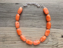 Load image into Gallery viewer, Orange Clementine Single Strand Big Beaded Statement Necklace, orange Jewelry, orange beaded necklace, orange bridesmaid necklace jewelry