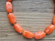 Load image into Gallery viewer, Orange Clementine Single Strand Big Beaded Statement Necklace, orange Jewelry, orange beaded necklace, orange bridesmaid necklace jewelry