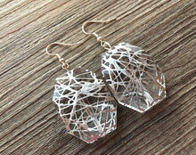 Load image into Gallery viewer, Silver Painted Statement Necklace, Chunky Jewelry Big Beaded Double Strand Necklace, Dark Blue Necklace, Silver Jewelry Set