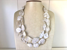 Load image into Gallery viewer, Gold Goddess chunky statement necklace, big beaded jewelry, gifts for women bib jewelry Multi-Strand Nugget metallic resin gold painted