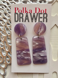 Purple Waves Statement Earrings, lavender drop Metal Filigree Earrings, filigree jewelry, metallic jewelry earrings, metal geometric purple