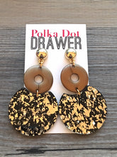 Load image into Gallery viewer, Golden Confetti Graduated earrings, round circle earrings, tortoise jewelry, gold acetate earring, geometric statement round circle