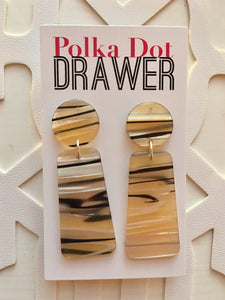 Yellow Striped Shell Teardrop earrings, round circle earrings, tortoise jewelry, sunflower earrings, tortoise blonde acetate earring