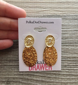 Gold Hammered earrings, oval earrings, tortoise jewelry, gold geometric earrings pierced dangle drop Statement gold metal brass