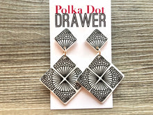 Load image into Gallery viewer, Black &amp; White 3D statement earrings, Geometric bead Statement acetate colorful jewelry stencil drop hook earrings diamond