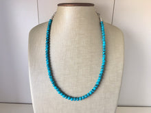 Load image into Gallery viewer, Teal Blue + Black strand Beaded Statement Necklace, Chunky Bib white and Teal Single Strand Jewelry Light blue swirl earrings bracelet