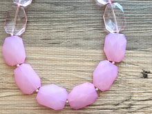 Load image into Gallery viewer, Big Bead pink Necklace, Single Strand Statement Jewelry, blush pink Chunky bib bridesmaid, baby pink jewelry, light pink necklace