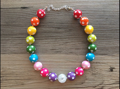 Rainbow Multi Color Chunky Statement Necklace, rainbow single strand, neon necklace, bubble jewelry, multi color jewelry, rainbow jewelry