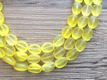 Load image into Gallery viewer, Sunshine Yellow Chunky Statement Necklace &amp;  earring Stretch Bracelet set  Beaded Jewelry, Yellow jewelry, bridesmaid gold jelly bean