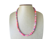 Load image into Gallery viewer, Rainbow Heishi Beaded Necklace, Colorful Jewelry, Chunky statement necklace, beaded necklace, rainbow jewelry baby, color block necklace