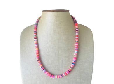 Rainbow Heishi Beaded Necklace, Colorful Jewelry, Chunky statement necklace, beaded necklace, rainbow jewelry baby, color block necklace