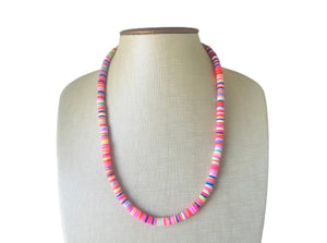 Rainbow Heishi Beaded Necklace, Colorful Jewelry, Chunky statement necklace, beaded necklace, rainbow jewelry baby, color block necklace