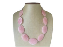 Load image into Gallery viewer, Blush Pink Chunky Statement Necklace, Big beaded jewelry, single strand Statement Necklace, chunky pink bib jewelry earrings