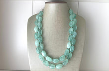 Load image into Gallery viewer, Mint Statement Necklace, Chunky Beaded Necklace, Mint Green Jewelry, Spring Jewelry, green Necklace, mint green beaded necklace, green jewel