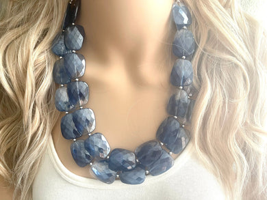 Navy Blue Chunky Statement Necklace, blue bib necklace, blue necklace, dark blue necklace, navy blue wedding, bridesmaid necklace