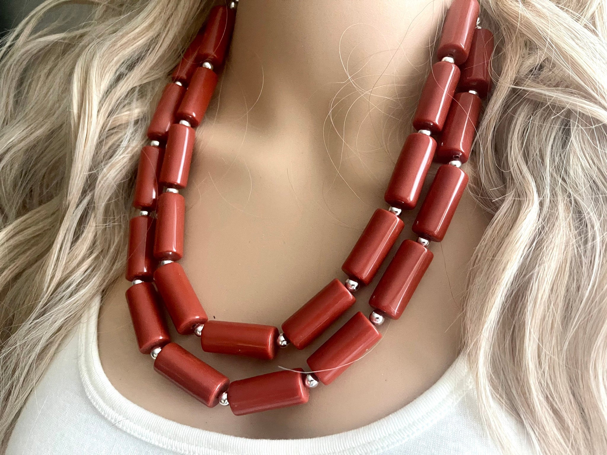 Burnt orange hot sale jewellery set