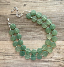 Load image into Gallery viewer, Mojito Green Necklace, Womens Necklace Grass Green Necklace, Medium Green necklace, beaded jewelry green, light green jewelry set