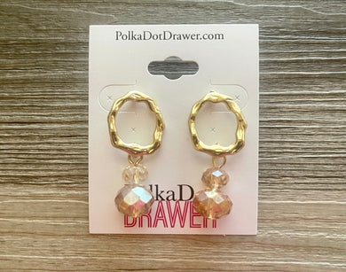 Champagne Glass Shiny Drop Earrings, gold drop Earrings, Metal Geometric Earrings, shiny gold jewelry earrings metal confetti
