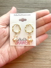 Load image into Gallery viewer, Champagne Glass Shiny Drop Earrings, gold drop Earrings, Metal Geometric Earrings, shiny gold jewelry earrings metal confetti