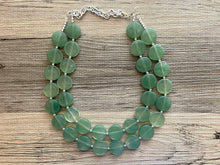 Load image into Gallery viewer, Mojito Green Necklace, Womens Necklace Grass Green Necklace, Medium Green necklace, beaded jewelry green, light green jewelry set