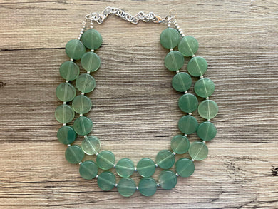 Mojito Green Necklace, Womens Necklace Grass Green Necklace, Medium Green necklace, beaded jewelry green, light green jewelry set