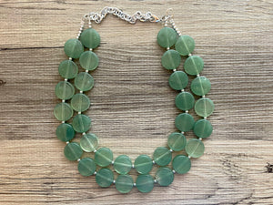 Mojito Green Necklace, Womens Necklace Grass Green Necklace, Medium Green necklace, beaded jewelry green, light green jewelry set