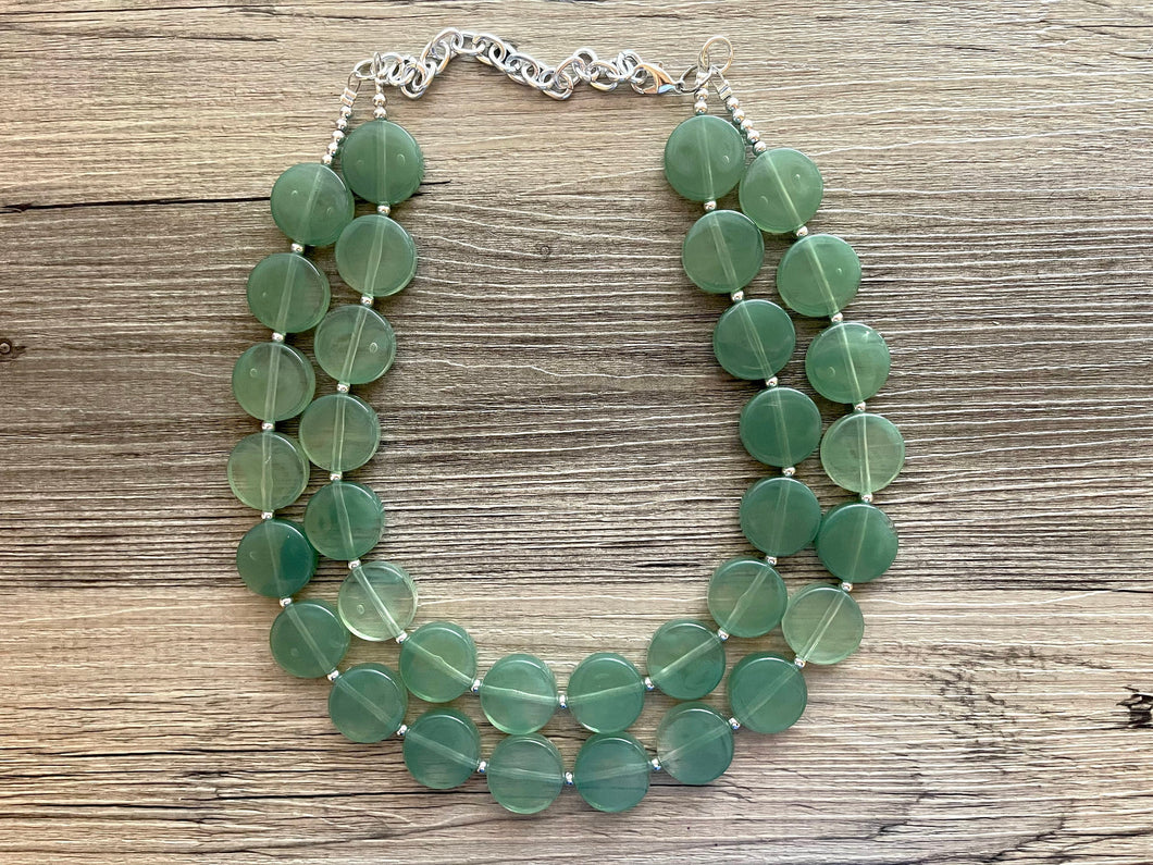 Mojito Green Necklace, Womens Necklace Grass Green Necklace, Medium Green necklace, beaded jewelry green, light green jewelry set