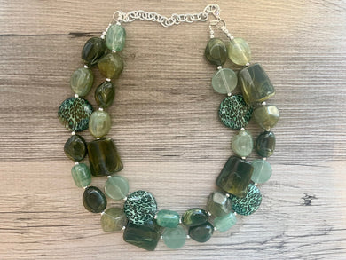 Green Leopard beaded crystal statement Necklace, Green jewelry chunky bib Kelly Green beaded shamrock St. Patrick Irish Christmas