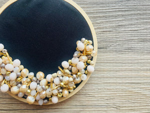 Black Beaded Hoop, Champagne Gold Embroidered Circle, Gallery Wall 3D Art Gray Decor, beaded wall hanging canvas, Bead Ring quilted ring