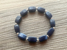 Load image into Gallery viewer, Navy Blue Chunky Statement Necklace, single strand necklace, blue necklace, dark blue necklace, navy blue wedding, bridesmaid necklace