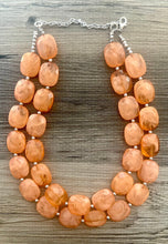 Load image into Gallery viewer, Orange Clementine Single Strand Big Beaded Statement Necklace, orange Jewelry, orange beaded necklace, orange bridesmaid necklace jewelry