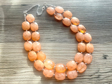 Orange Clementine Single Strand Big Beaded Statement Necklace, orange Jewelry, orange beaded necklace, orange bridesmaid necklace jewelry