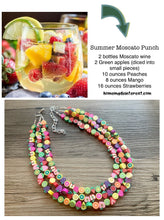 Load image into Gallery viewer, Summer Moscato Punch Necklace, fruity colorful rainbow jewelry, fruit punch necklace, fruit salad chunky necklace, bib statement