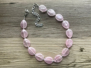 Blush Pink Single Strand Big Beaded Statement Necklace, baby pink Jewelry, pink beaded necklace, pink beaded necklace, bridesmaid necklace