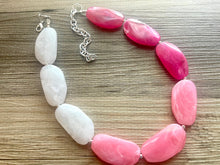 Load image into Gallery viewer, Pink Ombré Statement jewelry set, Chunky Beaded Necklace, pink Jewelry, Blush Fall Necklace, Hot pink Necklace, magenta beaded necklace