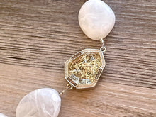 Load image into Gallery viewer, Creamy White Bubble long necklace, Confetti Glitter pendant white acrylic beaded statement necklace, everyday cream chunky layering necklace