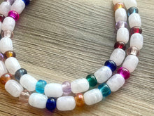 Load image into Gallery viewer, Rainbow Beaded Necklace, Colorful Jewelry, Chunky statement necklace, big beaded necklace, rainbow jewelry, rainbow baby