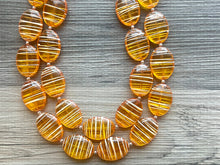 Load image into Gallery viewer, Textured Orange Statement Necklace, Big Beaded necklace, chunky beaded orange necklace, fall wedding, orange jewelry, pumpkin jewelry