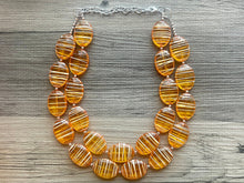 Load image into Gallery viewer, Textured Orange Statement Necklace, Big Beaded necklace, chunky beaded orange necklace, fall wedding, orange jewelry, pumpkin jewelry