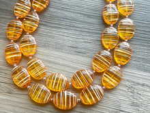 Load image into Gallery viewer, Textured Orange Statement Necklace, Big Beaded necklace, chunky beaded orange necklace, fall wedding, orange jewelry, pumpkin jewelry