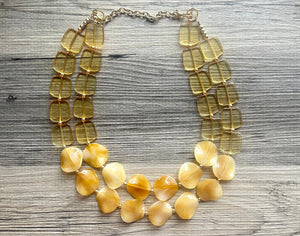 Eternal Sunshine yellow Chunky Statement Necklace, yellow necklace, orange necklace beaded wedding, fall marigold bridesmaid jewelry